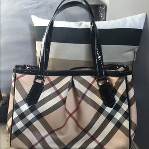 Burberry Patent Leather Trim Supernova Tote